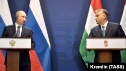 Президент Росії Володимир Путін і прем'єр Угорщини Віктор Орбан. Будапешт, Угорщина. 30 жовтень, 2019 року