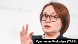"To our mind, some time is needed for the adaptation of the economy's financial sector to the changed external conditions," Russian Central Bank chief Elvira Nabiullina said. (file photo)