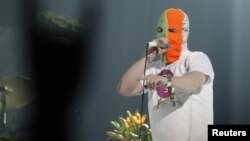 Mike Patton, lead singer of Faith No More, performs in support of Pussy Riot.