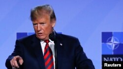 U.S. President Donald Trump at the NATO summit in Brussels on July 12.