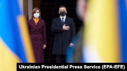 Мая Санду (л) і Володимир Зеленський у Києві, січень 2021 року