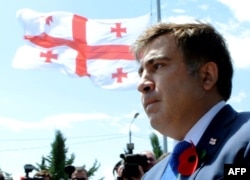 Тодішній президент Грузії Міхеїл Саакашвілі під час відзначення 5-ї річниці російсько-грузинської війни. Тбілісі, 8 серпня 2013 року