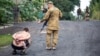 Ukrainian forces detain a pro-Russia separatist in the village of Chornukhine in the Lugansk region in August 2014.