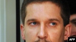 Former Moscow district police chief Denis Yevsyukov attends a court hearing in December.