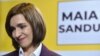 Maia Sandu speaks to the press in Chisinau on November 16 following her victory in Moldova's presidential election. 