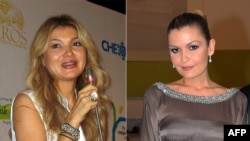 This combination photo shows Gulnara (left) with her younger sister, Lola Karimova-Tillyaeva.
