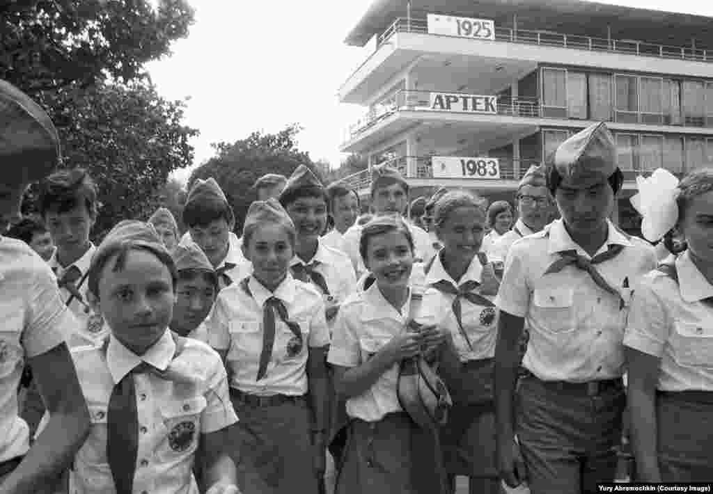 Samantha Smith (center right, holding bag) surrounded by young pioneers in Artek in the summer of 1983.In 1982, American schoolgirl Samantha Smith wrote a letter to Soviet leader Yury Andropov urging him to avoid nuclear war. The letter was published in Pravda, the Soviet Union’s propaganda newspaper, and she was later invited to the U.S.S.R. by Andropov to “find out about our country, meet with your contemporaries, visit an international children's camp -- Artek -- on the sea.”Some expressed fears Smith was being exploited by the Kremlin. The schoolgirl spent three days at Artek before bidding the camp farewell, saying, “someday, I hope to return. I love you, Artek.”