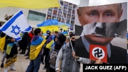Проукраїнські демонстранти в Ізраїлі, архівне фото, Тель-Авів, березень 2022 року