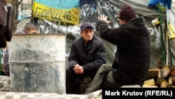 "Euromaidan" protesters camp out in the Ukrainian capital, Kyiv.