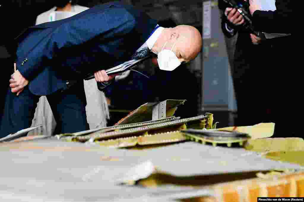 Presiding Judge Hendrik Steenhuis (pictured) told reporters during the inspection, "We realize that this visit to the reconstruction of MH17 as part of the official criminal process will be very emotionally loaded for relatives." 