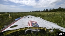 A piece of the wreckage from Malaysia Airlines flight MH17, which was shot down over eastern Ukraine On July 17, 2014, killing all 298 people on board. (file photo)