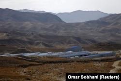 Installations used by Chinese excavators and engineers at a copper mine in Mes Aynak in Afghanistan's Logar Province.
