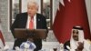 دونالد ترامپ، رئیس‌جمهور ایالات متحده در ضیافت شام رسمی در دوحه. عصر چهارشنبه ۲۴ اردیبهشت