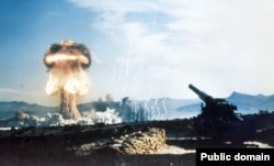 An American nuclear artillery shell being tested in Nevada in 1953 is one of the only photos in existence of a tactical nuclear weapon being tested.