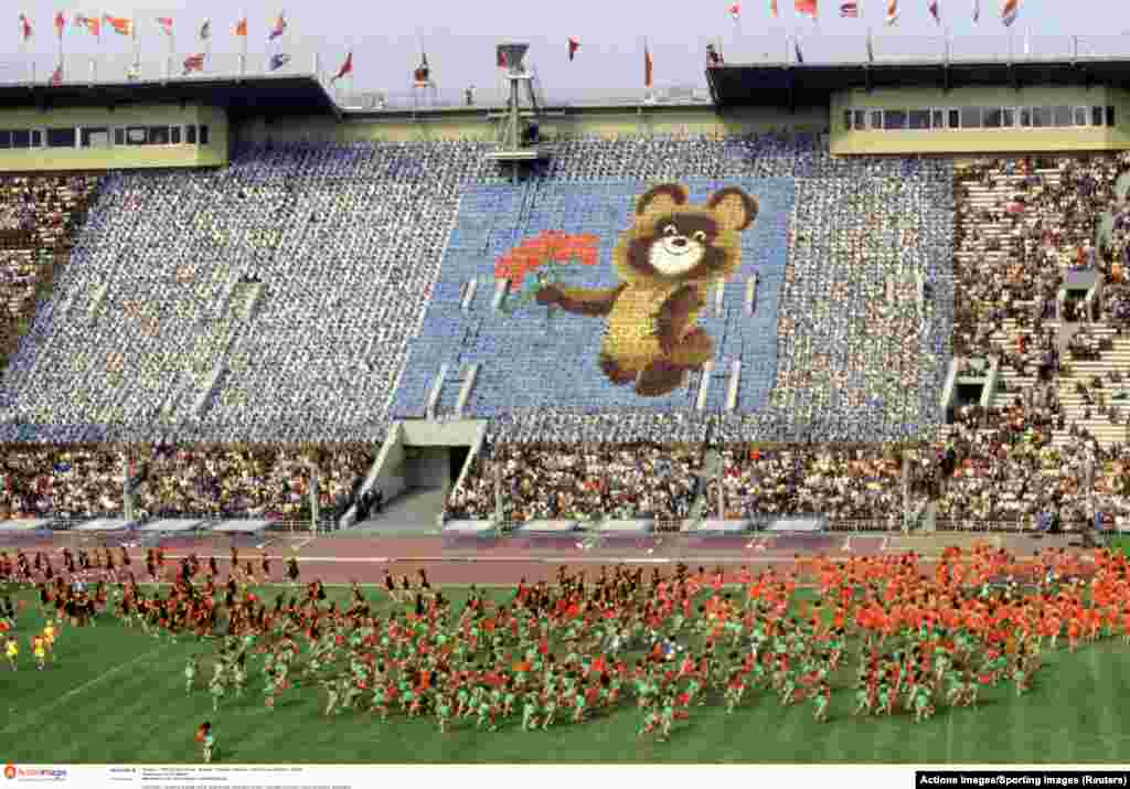 The opening ceremony in Moscow’s Lenin Stadium on July 24, 1980. A few months before the games opened, the Soviet Union had invaded Afghanistan.