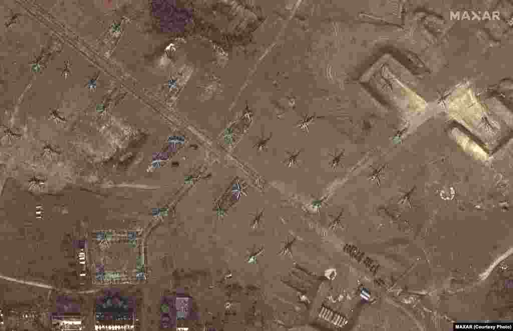 A closer view shows the helicopter deployments near Lake Donuzlav. 