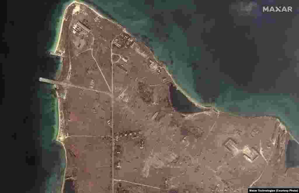 Helicopters and troops near Lake Donuzlav, in Russian-occupied Crimea, February 18. 