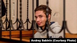 Ukrainian citizen Pavlo Hryb in a court in Krasnodar in October 2017

