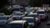 Traffic jam in a Dushanbe street 