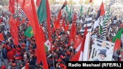 A Pakistan Democratic Movement rally in Bannu, northwest Pakistan, on January 6. The alliance of political parties had demanded that Prime Minister Imran Khan resign by January 31. 