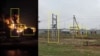 Саратов облысындағы "Комбинат Кристалл" мұнай базасы өртенген сәт. 