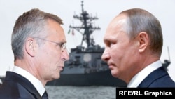 Генеральний секретар НАТО Єнс Столтенберґ (ліворуч) і президент Росії Володимир Путін (комбіноване фото)