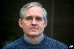 Paul Whelan listens to his guilty verdict in a Moscow courtroom on June 15, 2020.