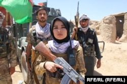 A woman in the northern province of Jawzjan who has joined the fight against the Taliban.