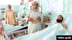 Kandahar residents being treated at the city’s main hospital.
