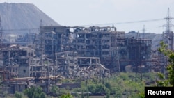 The gutted Azovstal steel plant in Russian-occupied Mariupol, Ukraine, May 20, 2024. 