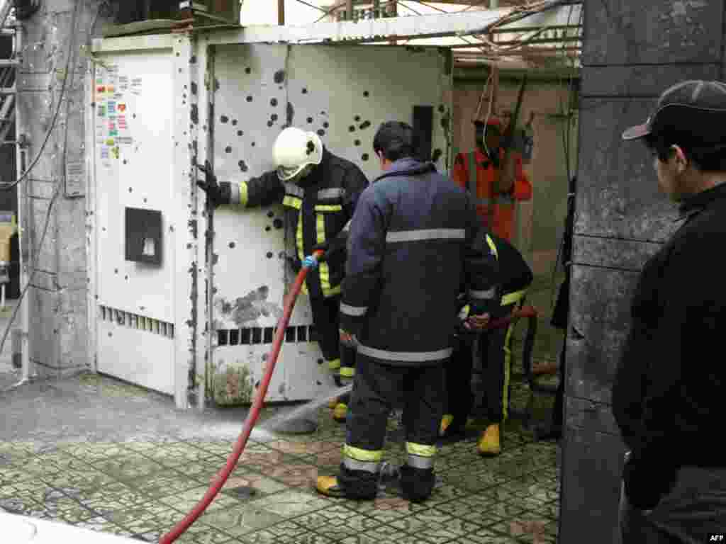 A shrapnel-peppered gate at the scene of Ali-Mohammadi’s assassination in a Tehran suburb. The physicist was killed when a parked motorcycle fitted with a fragmentation explosive detonated near his car as he left for work in January 2010.