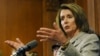 The speaker of the House of Representatives, Nancy Pelosi, speaks at a news conference to discuss the American Recovery and Reinvestment Act, a bill supported by U.S. President Barack Obama to stimulate the economy.