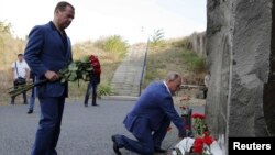 Президент Росії Володимир Путін і прем’єр-міністр Росії Дмитро Медведєв в Севастополі, 18 серпня 2017 року 