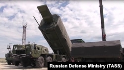 The Avangard hypersonic boost-glide weapon is shown during testing in July 2018.