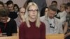 Maria Motuznaya appears in court in Barnaul on August 6.